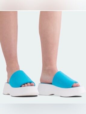 L’Intervalle Liu blue platform sides Size 39 8.5 womens mule sandals Beachy